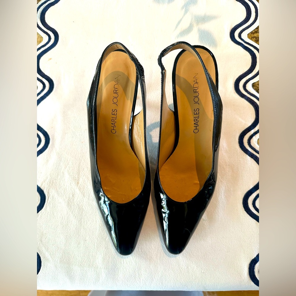 Charles Jourdan Black Patent Leather Women's Shoes
